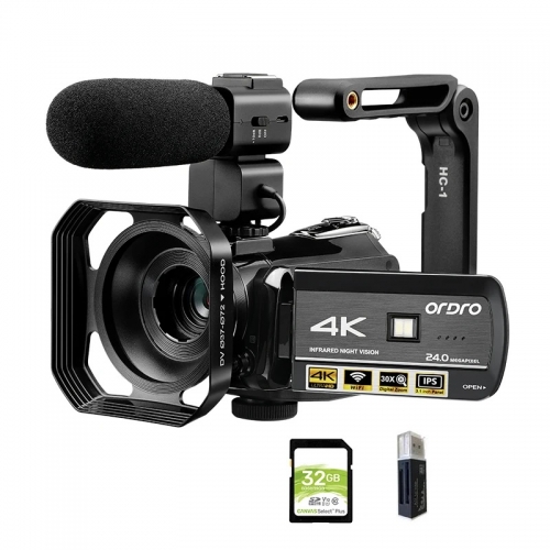 ORDRO AC3 4K Camcorder | Infrared Night Vision | Digital Camera with 30x Digital Zoom