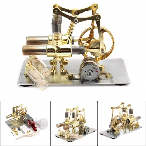 Balance Stirling Engine, Miniature Model, Steam Power, Technology, Scientific Power Generation, Experimental Toy Double Cylinder Engine Model