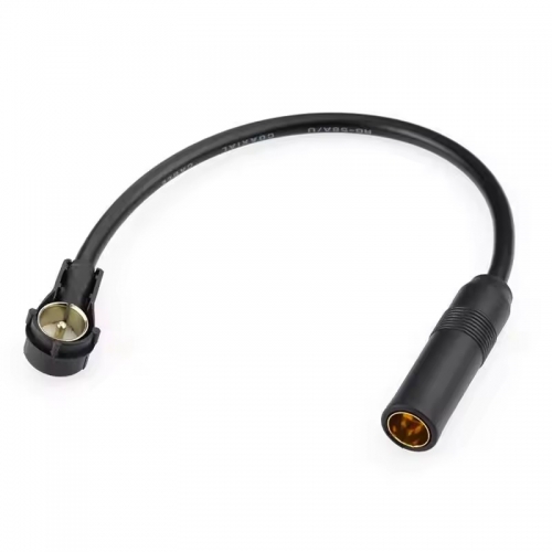 Car AM FM DAB Radio Aerial Antenna Coax 30cm Adapter Lead DIN 41585 to ISO Connector for AUDI SEAT SKODA SMART VW Ford