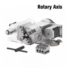 Nema 23 stepper motor 6:1 K12-100 3 4 jaw chuck 100mm CNC 4th A rotary axis with MT2 65mm tailstock for engraver router