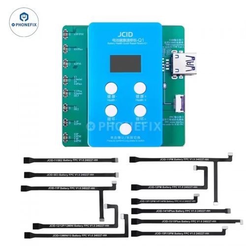 JCID Q1 Battery Calibrator Health Quick Repair Board for iPhone 11 12 13 14 15 Watch Battery Health Data Cycle Change NO Battery FPC