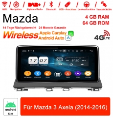 10 Zoll Android 13.0 Autoradio / Multimedia 4GB RAM 64GB ROM Für Mazda 3 Axela 2014-2016 MIT Navi Bluetooth WIFI Eingebautes Carplay Android