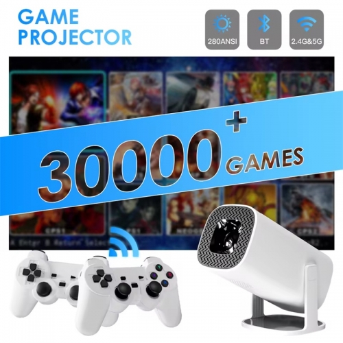 Gaming Projector p30max 64GB TF Card Wireless Gaming Controller Dual WiFi 1280*720p Home Theater Portable Projector Android 11