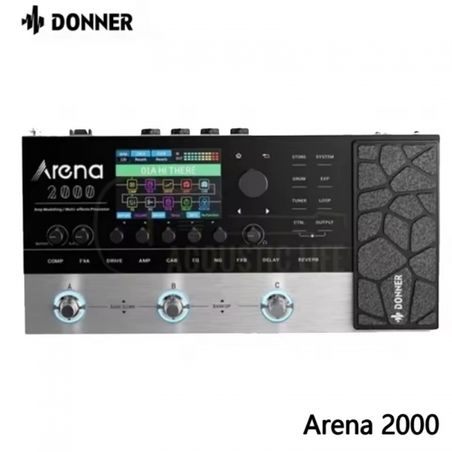 Donner arena 2000 Multi-Effect Pedal 278 Effects ir Amp Drum Looper Midi in Effector with Softwear App for Electric Guitar