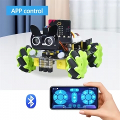 Keyestudio Micro Bit 4WD Mecanum avec carte Robot voiture V2.0 avec système de programmation Python pour Kit de voiture intelligente Micro bit