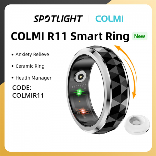 COLMI R11 Smart Ring Fidget Spinner Anxiety Relief Ring with Charging Case Health and Sleep Monitor 5ATM Waterproof