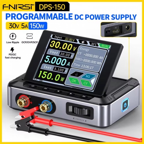 FNIRSI DPS-150 Programmierbares CNC-DC-Netzteil 30 V 5 A einstellbare spannungsgeregelte Labor-Tisch-Schaltnetzteil