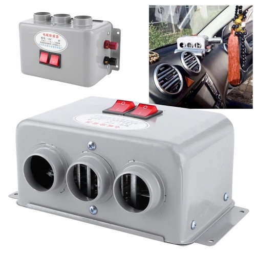 Chauffage de voiture compact 12V, faible bruit, 3 trous, 600W-800W, chauffage rapide pour l'hiver, élimine le gel