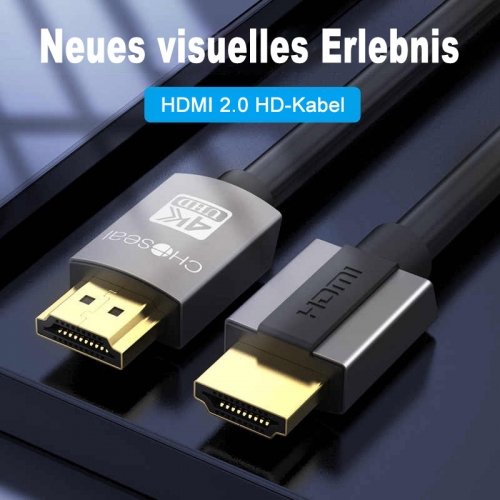 Câble HDMI CHOSEAL 2.0 | 3 Mètres | 4K/60Hz Ultra HD | Coque en Aluminium & Anti-Interférences