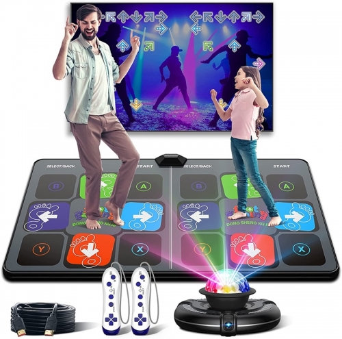 Dance Mat Game for TV/PC Family Sport Video Game Anti-slip Music Fitness Carpet Wireless Double Controller Folding Dance Pad Sports Game Mat