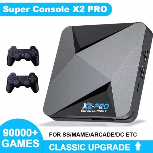 Retro Video Game Console Super Console X2 Pro with 900,000 Video Games for PS1/DC/MAME/SS with Gamepad Kids Gift Game Box