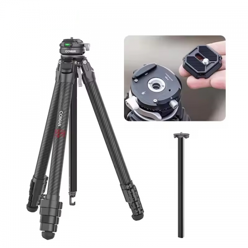 Carbon fiber lightweight travel tripod professional DSLR cameras tripod for film making smartphone Maxload 39.6 lbs