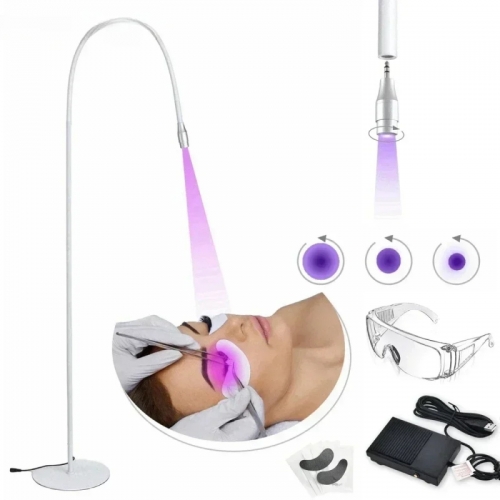 10w Eyelash UV curing lamp floor with foot switch false eyelash extension nail dryer grafting glue quick curing light