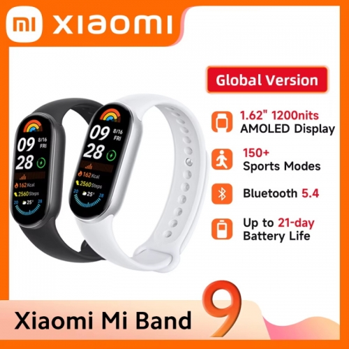 Xiaomi Smart Band 9 150+ modes sportifs Surveillance du sommeil Écran AMOLED 1,62"