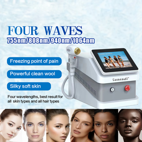 4 Wellenlängen Diodenlaser Haaren tfernungs maschine 755 808 940 1064nm Gesichts körper schmerzlose Depil Laser Permanent Make-up Maschinen