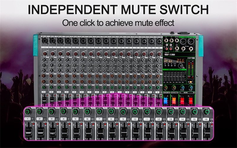 16 Channels Audio Sound Mixer