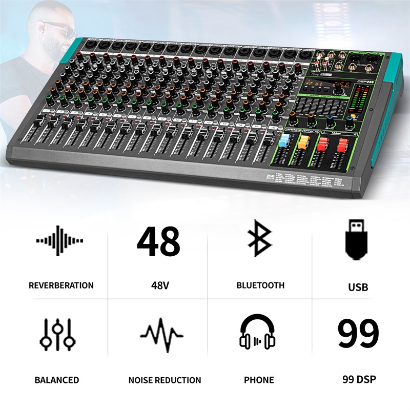 16 Channels Audio Sound Mixer