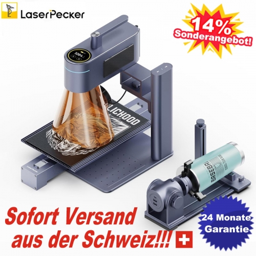 LaserPecker 4 Deluxe Laser Device Dual Laser Engraver including Rotary Extension + Slide Extension