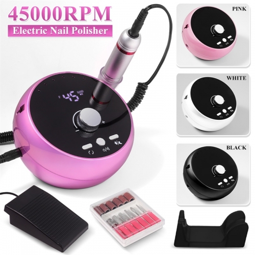 45000rpm Professional Manicure Drill Electric Nail Drill Machine Nail Grinder Gel Nail Skin Removal