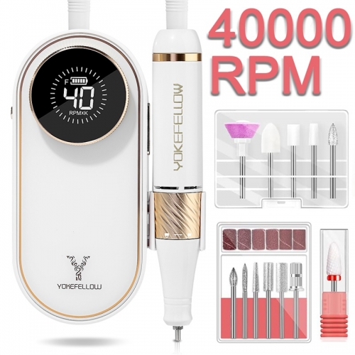 Polisseuse à ongles électrique 40000 tr/min, perceuse à ongles rechargeable avec écran HD pour manucure et pédicure, pour usage en salon