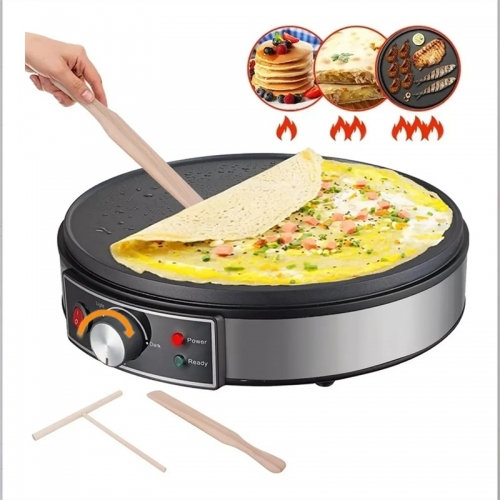 1000W Electric Crepe Machine Pancake Machine with Non-Stick Frying Pan Batter Spreader Crepes Maker Kitchen Cooking Tools