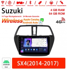 9 Zoll Android 13.0 Autoradio / Multimedia 4GB RAM 64GB ROM Für Suzuki SX4 2014-2017 Mit WiFi NAVI Bluetooth USB