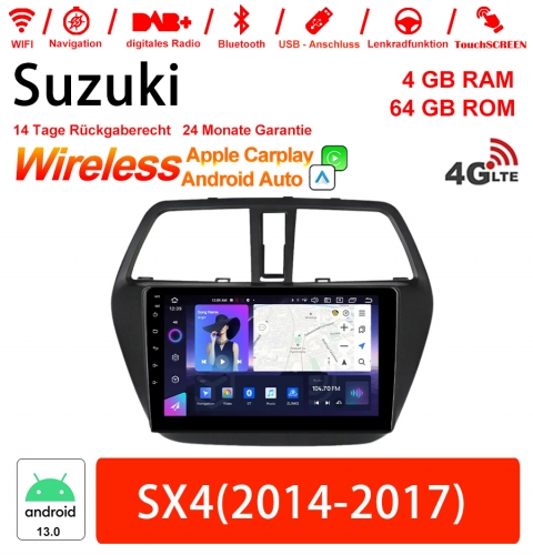 9 pouces Android 13.0 Autoradio / multimédia 4Go de RAM 64Go de ROM pour Suzuki SX4 2014-2017 avec WiFi NAVI Bluetooth USB