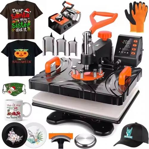 8 in 1 Combo Hitze Presse Maschine Magic Mug Sublimation Maschine T-Shirt Druckmaschine