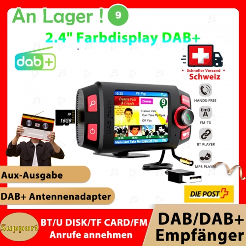 Auto DAB Radio Empfänger Audio Adapter FM Sender Bluetooth tf Karten wiedergabe Aux Stereo MP3-Player