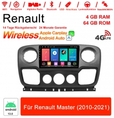 10 pouces Android 13.0 Autoradio / multimédia 4Go de RAM 64Go de ROM pour Renault Master (2010-2021)