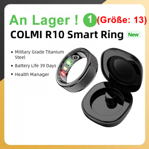 COLMI R10 Smart Ring mit Ladeetui für Männer und Frauen, Gesundheits- und Schlafmonitor, 5ATM wasserdicht, Multi-Sport-Modus