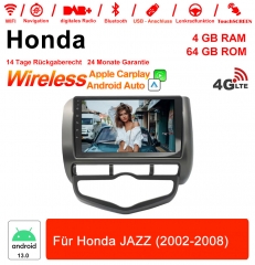 9 pouces Android 13.0 Autoradio / multimédia 4Go de RAM 64Go de ROM pour Honda JAZZ (2002-2008)