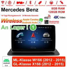 9 Zoll Snapdragon 685 8 Core Android 13 4G LTE Autoradio/Multimedia 8GB RAM 128GB ROM Für Benz ML-Klasse W166 GL-Klasse X166 NTG4.5 Built-in Carplay