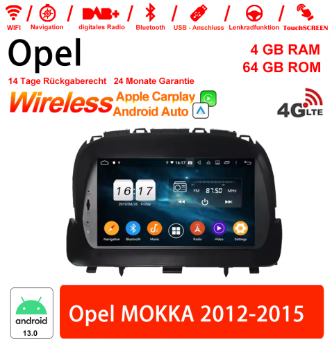 8 pouces Android 13.0 Autoradio / multimédia 4Go de RAM 64Go de ROM pour Opel MOKKA 2012-2015