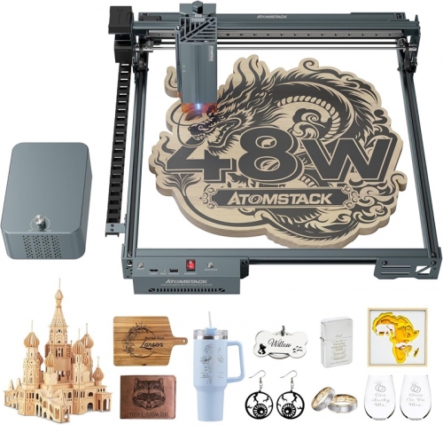 AtomStack A40 Pro V2  Laser Engraving Machine 48w/24w Laser Power Switching 210W Laser Engraver and Laser Cutter