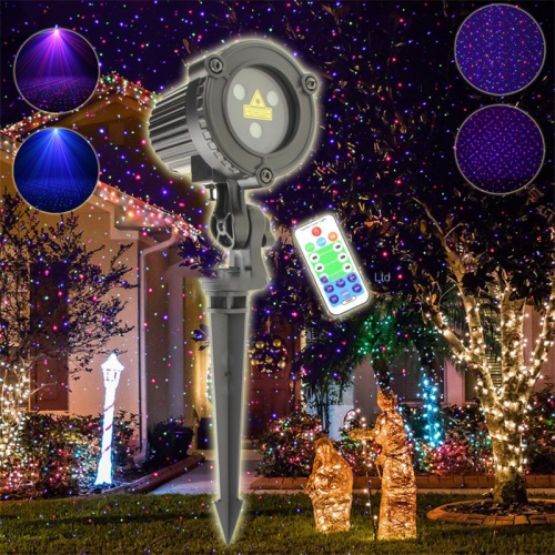 RG/RGB Laser Garden Light Moving Starry Projector Outdoor IP65 Remote Control Wall Tree House Night Landscape Lamp