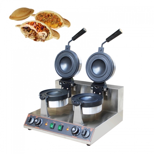 Commercial Double Head UFO Hamburger Gelato Panini Press Semlor Paczki Donut Baker Maker Ice Cream Burger Waffle Machine