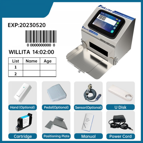 12.7mm Static Desktop Inkjet Printer Expiry Date Lot Number Barcode QR Code Tabletop Automatic Coding Printing Machine