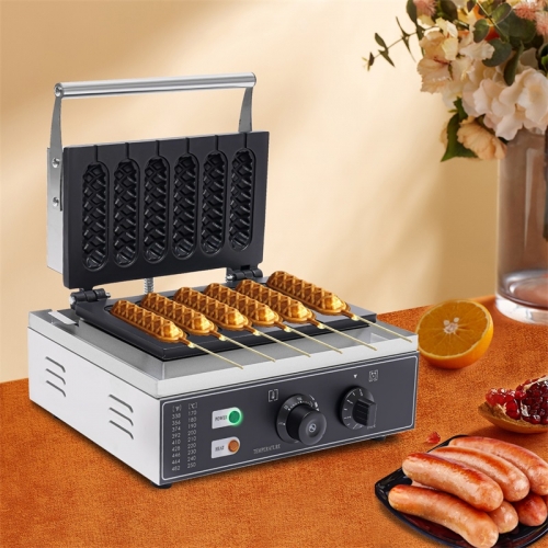 1500w kommerzielle 6 stücke Waffeleisen Hot Dog Maschine DIY Lebensmittel maschine