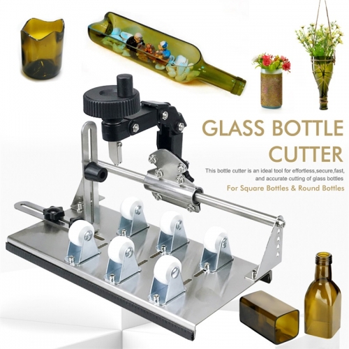 Glass Bottle Cutter-Professional DIY Glass Cutting Tool for Square, Round Bottles and Bottlenecks with Accessories