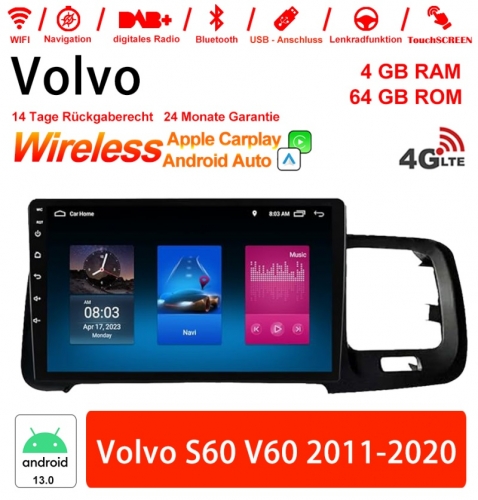 9 Zoll Android 13.0 Autoradio / Multimedia 4GB RAM 64GB ROM Für Volvo S60 V60 2011-2020