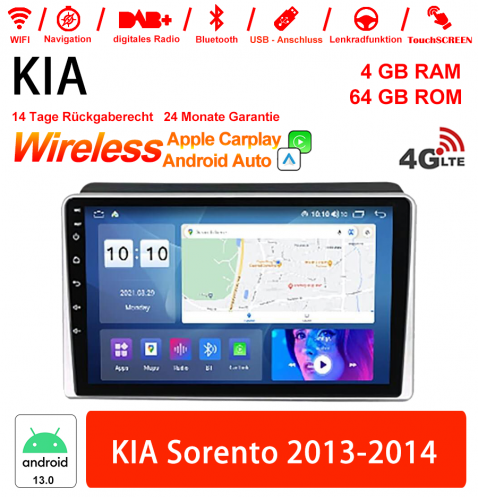 9 pouces Android 13.0 Autoradio / multimédia 4Go de RAM 64Go de ROM pour KIA Sorento 2013-2014