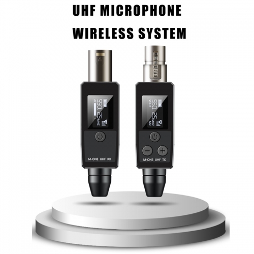 M-ONE UHF Microphones DSP Wired to Wireless System XLR Transmitter Receiver Signal Adapter for 48V Dynamic Condenser Microphone