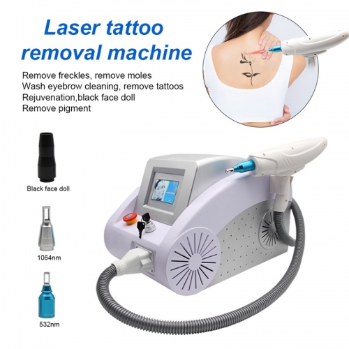 Machine de lavage de sourcils au laser 532 nm 755 nm 1064 nm Tatouage de lavage ND Yag Supprimer les grains de beauté et les taches de rousseur