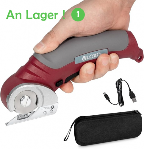 Electric Scissors, Cordless Rotary Cutter with Safety Lock Rechargeable Powerful Cordless Scissors for Fabric Carpet Leather Felt