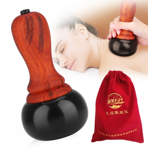 Hot Stone Elektrisches Gua Sha-Massagegerät, natürlicher Bianstone GuaSha, Schaben, Nacken, Gesicht, Entspannung der Muskeln