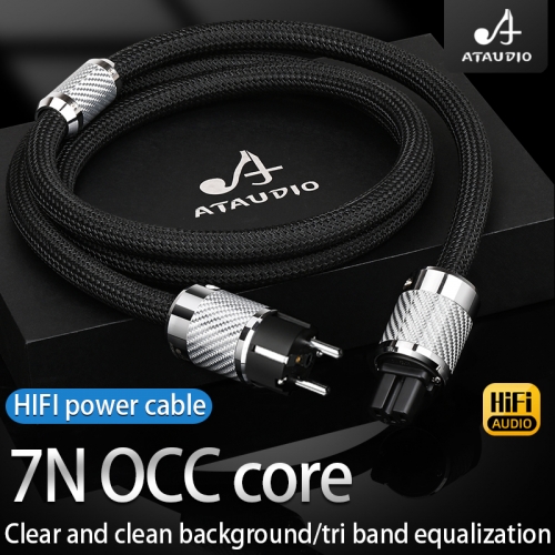 HIFI Power Cable OCC AC Audiophile Audio Amplifier DAC Filter HIFI EU Power Cable Carbon Fiber Platinum Plated Plug