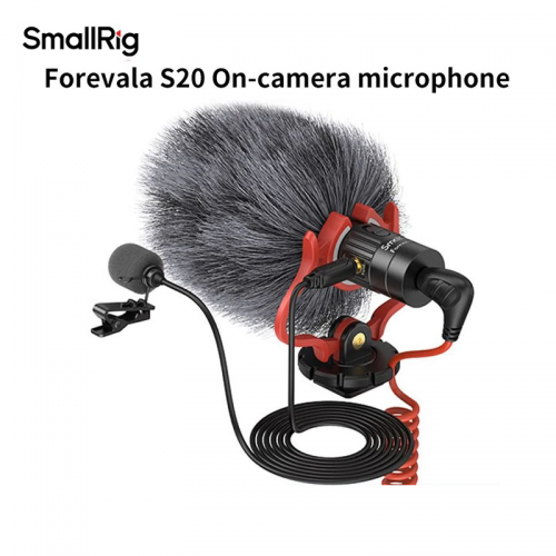 SmallRig S20 On-Camera Microphone with Shock Mount, Video Microphone, Stereo Microphone for DSLR Cameras for iPhone and Smartphones