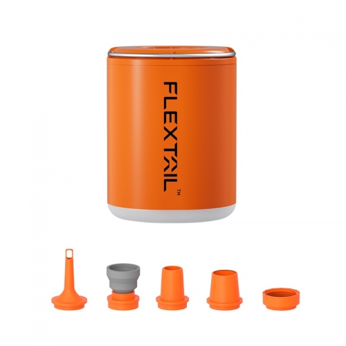 FLEXTAILGEAR TINY PUMP 2X – 4 kPa portable air pump with camping light and 1600 mAh battery for airbed sleeping mats, pool floats