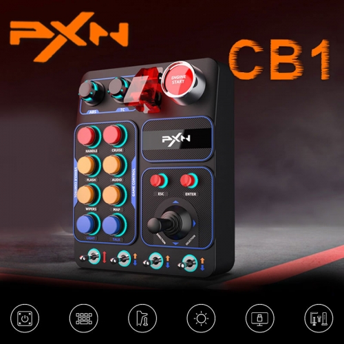 PXN CB1 Simulator Race Central Control Box 30 Programmable Button Linkage One Click Start Stop RGB Panel for PC